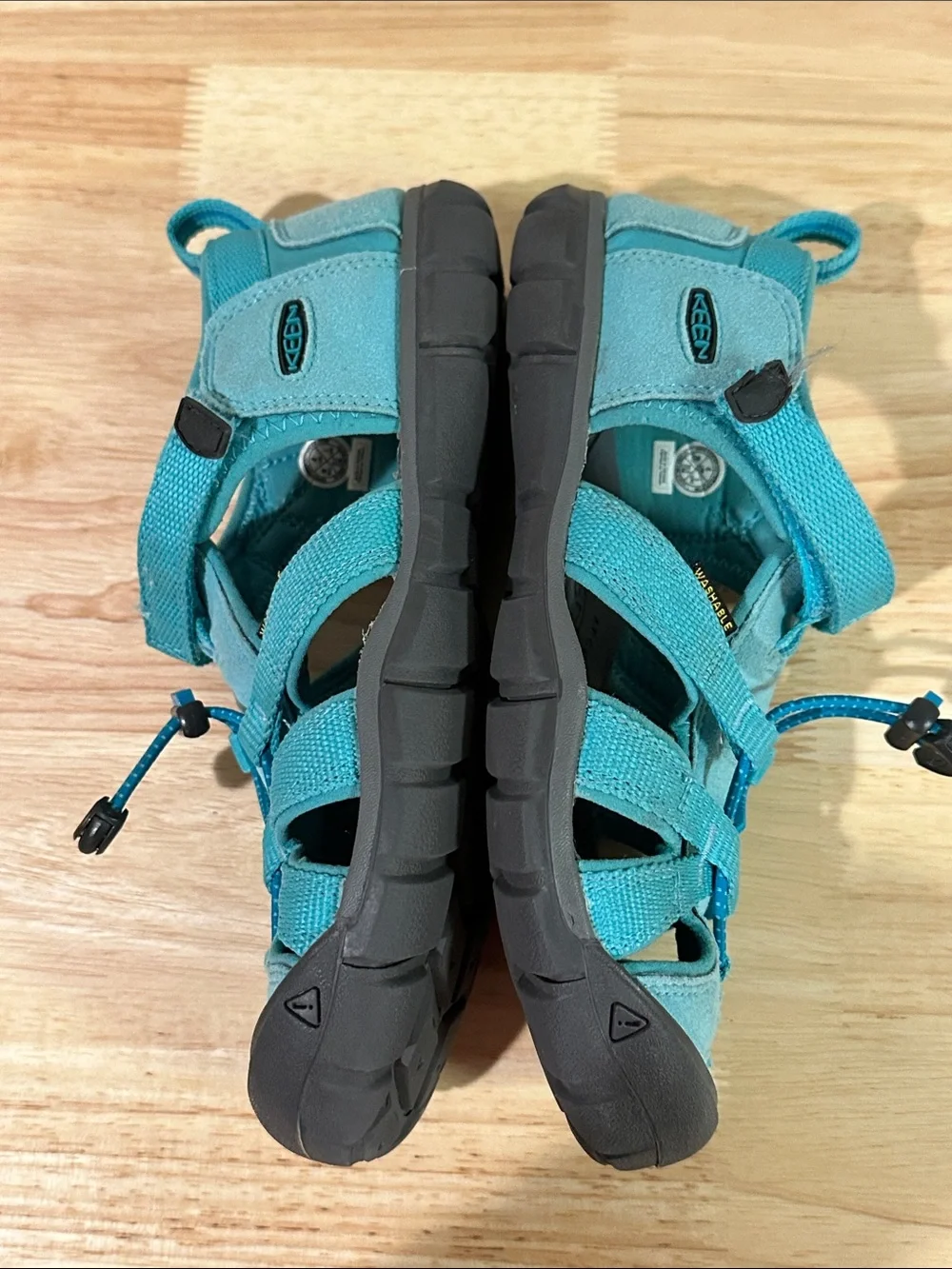 Keen Seacamp II CNX Teal Blue Washable Sport Sandals Big Kids Size 4